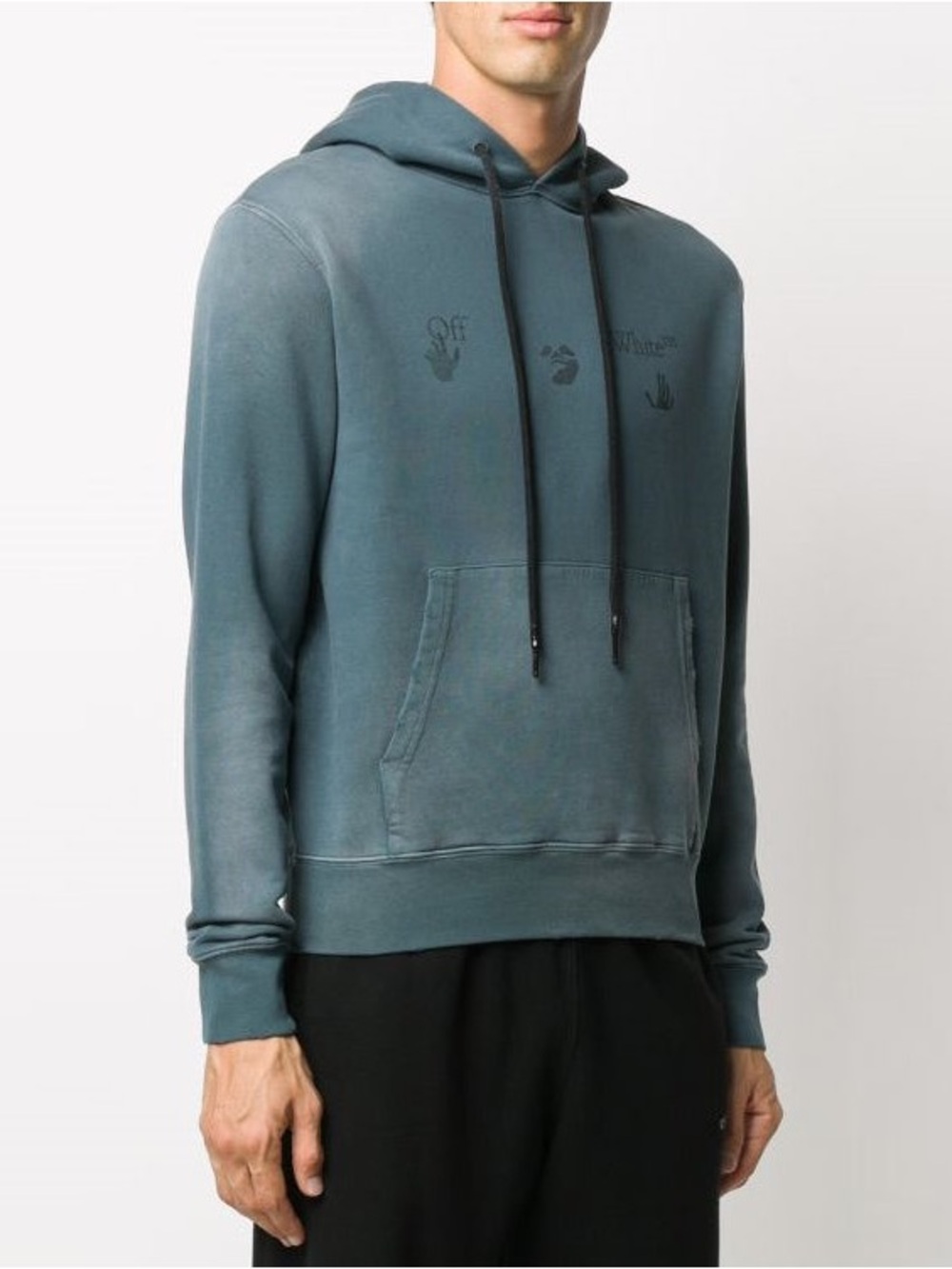 Off-White Teal-Blue FW20 Fade
Applique Hooded Sweater
Green